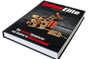 Das Buch „Tattoo Elite – Die besten Tätowierer und Studios in Deutschland“ aus dem Kruhm-Verlag